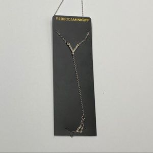 Rebecca Minkoff Silver Pave V Foot Chain NWT